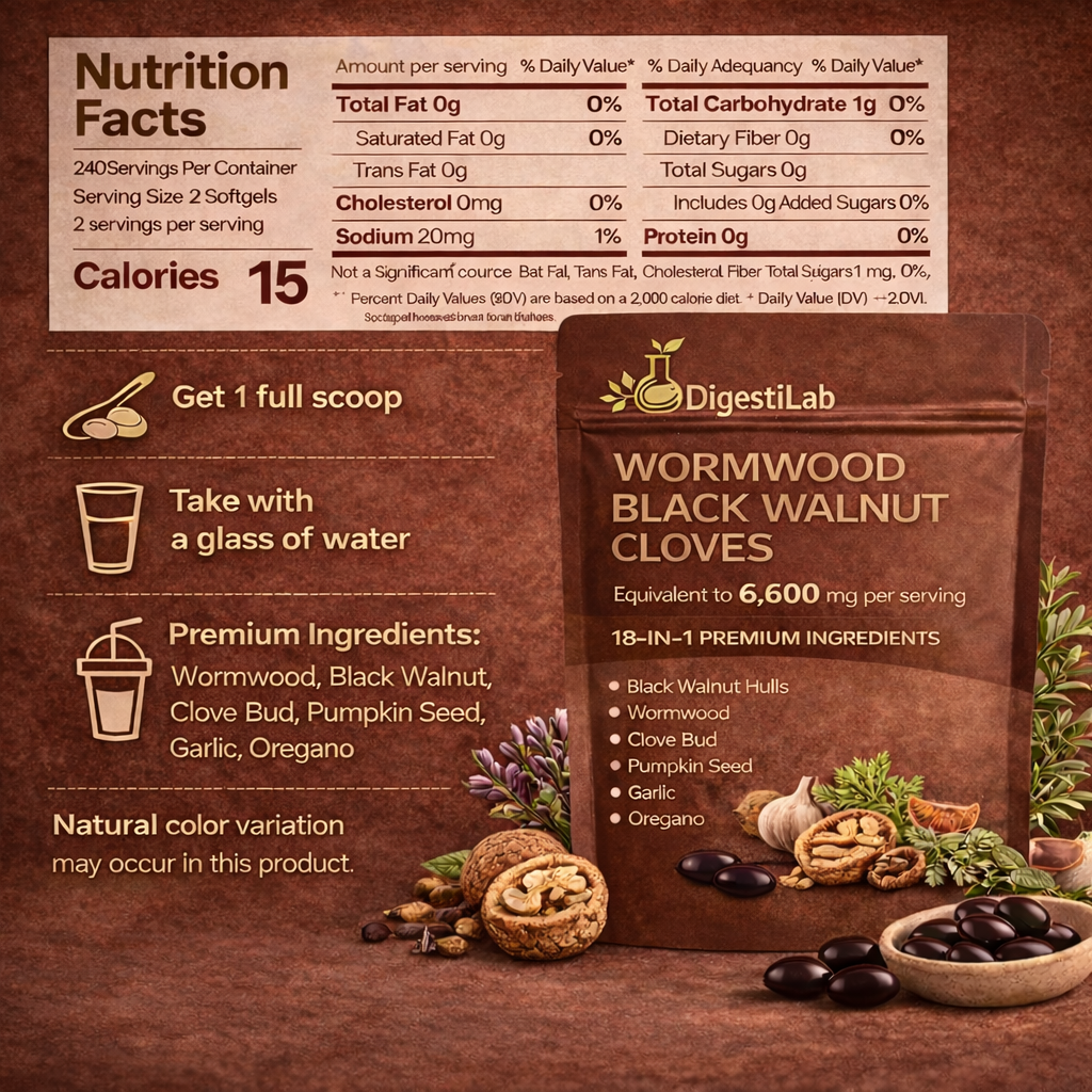 Wormwood Black Walnut 6,600mg softgels